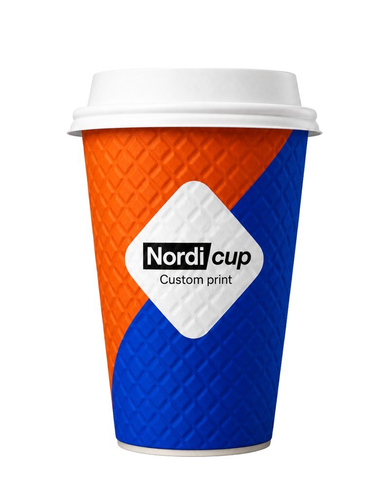 Embossed “waffle” paper cup