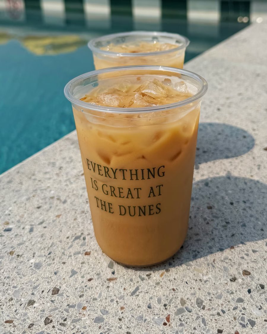 A custom-printed clear PET cup