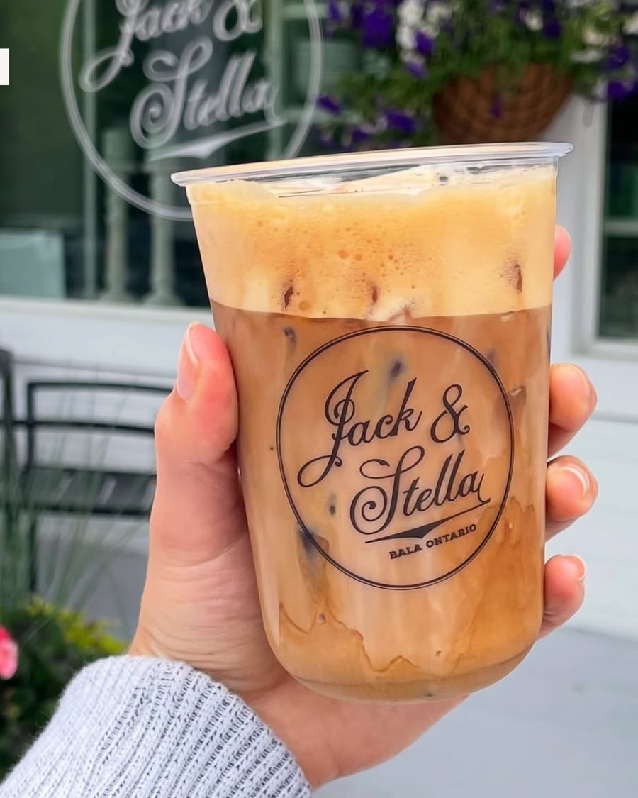 A custom-printed clear PET cup