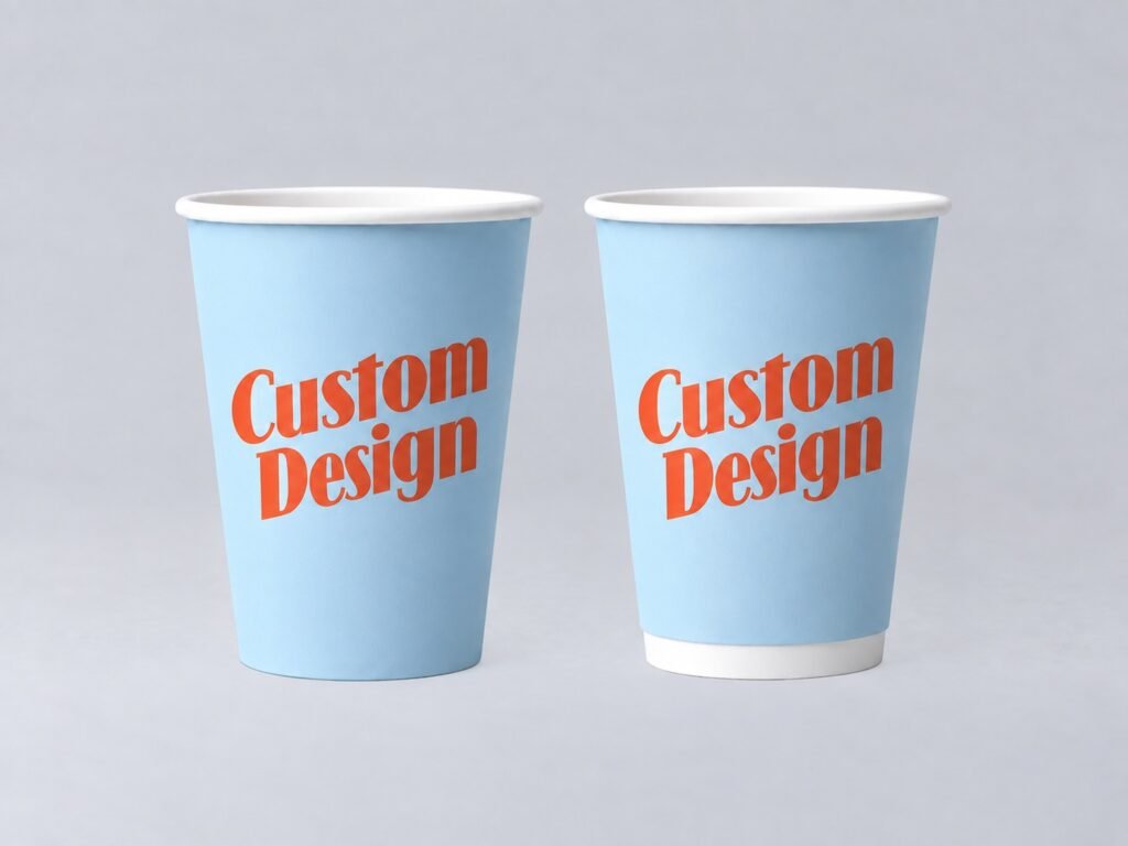 Single-wall and double-wall printed paper cups